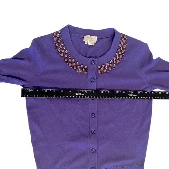 Kate Spade Purple Cardigan with Rhinestones Size XS - Picture 5 of 14